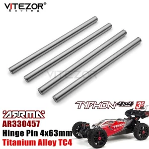 For Arrma 1/8 TYPHON 3S BLX 4WD BUGGY AR330457 Hinge Pin 4x63mm Titanium TC4 4Pc - Picture 1 of 8