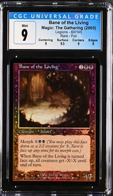 BANE OF THE LIVING Legions Foil Rare CGC 9 Q+ MTG [Nostalgium] - Image 1 of 2