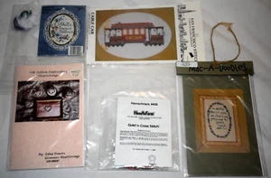 LOT OF 5 CROSS STITCH KITS & RIBBON EMBROIDERY PATTERNS - Picture 1 of 11
