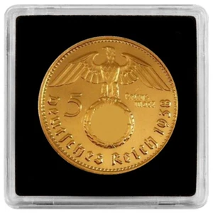 5 Reichsmark 1939 mit HK Quadrum Kapsel 24 Karat vergoldet RM drittes Reich - Bild 1 von 4