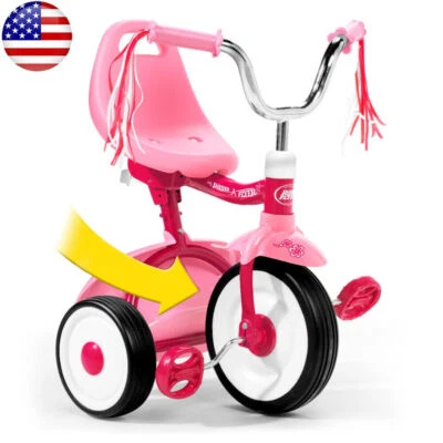 Triciclo Plegable Totalmente Montado Rosa Principiante Triciclo Niños Asiento Ajustable Acero Foto 1 de 4