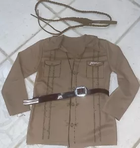 KIDS INDIANA JONES SHIRT/BELT/WHIP HALLOWEEN COSTUME ONE SIZE - Picture 1 of 3
