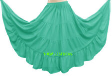 Turquoise - TMS 4 Tiered Skirts Belly Dance Penal Gypsy Flamenco - 25 Colors