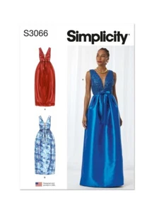 Simplicity PATRÓN DE COSTURA S3066 Misses' Noche/Ocasión Especial Vestidos/Vestidos - Imagen 1 de 7