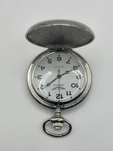 Reloj Bolsillo Vintage Cuarzo Adimax Plateado - No Funciona Necesita Reparación Ni Batería - Imagen 1 de 9