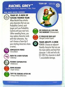 HeroClix - #001.02 Rachel Grey Team-Up Card - X-Men House of X