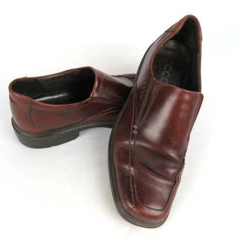 Scarpe uomo Ecco Calcan con punta a grembiule taglia 42 marrone US (8 8 5) mocassino slip on in pelle