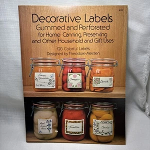 Vintage 1975 Decorative Labels 128 Gummed & Perforated For Canning Jars Booklet - Picture 1 of 8