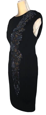 Xscape женщин платье оболочка 18 Вт плюс без рукавов эластичной бисером черный вечер новый - Изображение 1 из 4