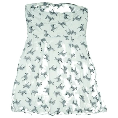 Silvian Heach Denim Sommer mini Strand Kleid Zebra M Viskose Weiß gemustert NEU - Bild 1 von 3