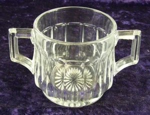 Attractive Vintage Clear Pressed Depression Glass Sugar / Jam Serving Jar - Picture 1 of 2