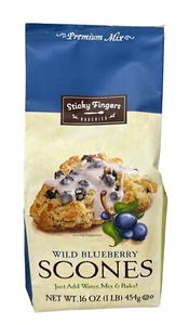 Sticky Fingers Bakeries Wild Blueberry Scone Premium Baking Mix 16 oz - Picture 1 of 1