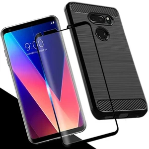 Ultra-Clear Anti-Shatter Screen Protector Flim + Carbon Fibe Case f LG V30 H932 - Picture 1 of 1