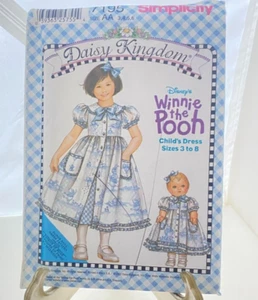 #7195 Simplicity DAISY KINGDOM Childs Dress and Slip  Clothes for 18" doll - Picture 1 of 4