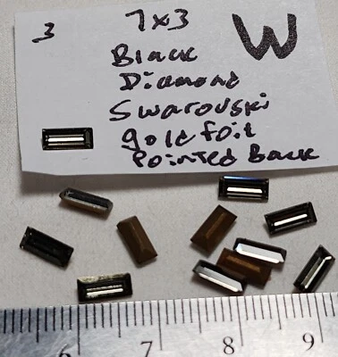 12 Vtg 7x3mm 8x2mm Baguette Swar Preciosa Czech + Rhinestone Jewelry Repair 4007 - Image 1 of 4