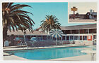 Postcard CA El Rancho Motel Hotel Inn Pool Palm Trees Palo Alto California