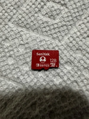 SanDisk Nintendo Switch 128GB Micro SD XC Red Toad Memory Card - Image 1 of 2