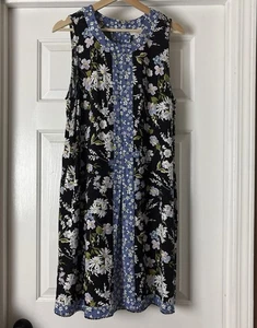 Vestido Jill Shift Grande Pequeño Floral Bolsillos Resort Vacaciones Sin Mangas Rayón - Imagen 1 de 15