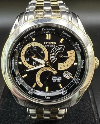 Citizen Eco Drive  E870-S015294 Calibre 8700 Perpetual Calendar Black Dial Watch - Image 1 of 4