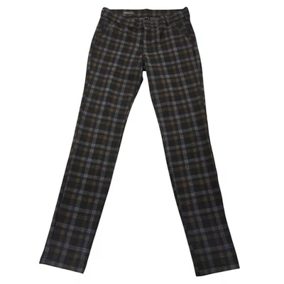 KUT from the Kloth Pants Womens 6 Brown Blue Plaid Diana Skinny Stretch Casual - Image 1 of 4