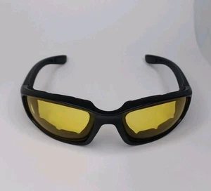 Motorcycle Riding Cycling Goggles Glasses Tinted Lenses Black Plastic Frame - Picture 1 of 15