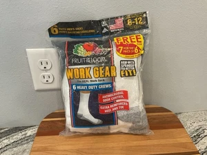 2013 Fruit Of The Loom Work Gear Heavy Duty Crew Socks 7 Pr 6-12 - Picture 1 of 7