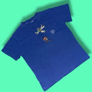 Vintage Disney Store Youth Toy Story Woody Buzz Pocket T-shirt 4-5 XS - Picture 1 of 5
