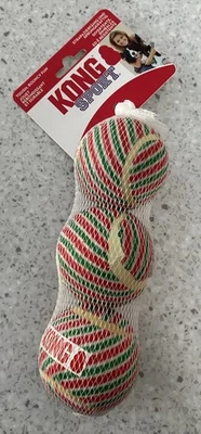 KONG Sport Holiday Christmas Durable Balls 3 Pack Dog Fetch Bouncy Toy 2.5” - Image 1 of 4