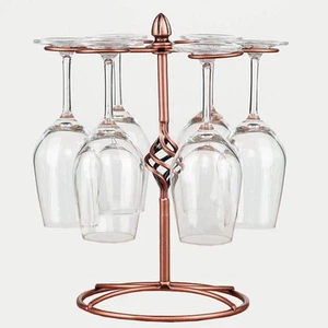 Weinglasregal, Bronze, elegante Arbeitsplatte Stielglas Aufbewahrung mit 6 Haken, Ea... - Bild 1 von 7