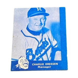 1960 Lake To Lake Dairy Charlie Dressen Milwaukee Braves Manager Baseball Card - Picture 1 of 5