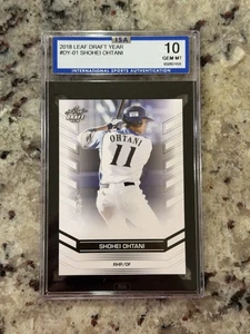 2018 Leaf Draft Year #DY-01 Shohei Ohtani RC Rookie ISA 10 GEM MINT - Bild 1 von 2