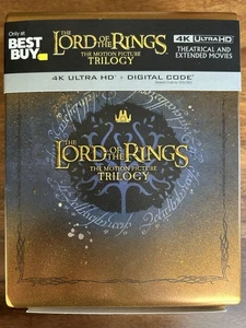 The Lord of the Rings The Motion Picture Trilogy 4K Steelbook Set - Best Buy Ex. - Picture 1 of 3