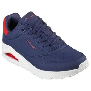 Mens Skechers Uno - Suited On Air Navy/ Red Sneaker Shoes - Picture 1 of 6