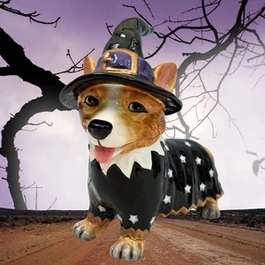 Blue Sky Clayworks Corgi Halloween Witch Costume Ceramic New Dog - Picture 1 of 10