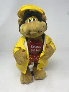 Vintage Valentine Flashing Monkey Yellow Raincoat Hat Bananas Untested - Picture 1 of 8