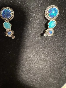 Kendra Scott Caralyn Ear Cuff Climbers blau Kyocera Opal gelbgoldfarben - Bild 1 von 3