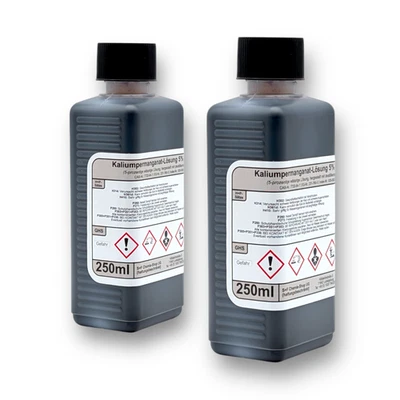 S+F CHEMIE-SHOP 500 ml - Kaliumpermanganat-Lösung (5 %) Kaliumpermanganatlösung | (2 x 250 ml)