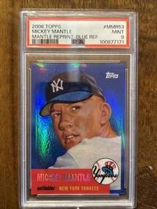 Mickey Mantle 2008 Topps 1953 Chrome Blue Refractor #MMR-53 Yankees PSA 9 Mint - Picture 1 of 2
