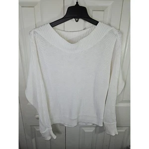 GAP White CRowl Neck Boat Dolman Sleeve Sweater Pullover Casual Comfortable - Picture 1 of 7