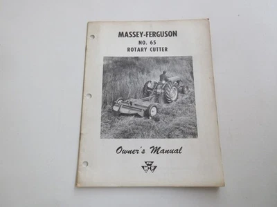 1961 MASSEY FERGUSON MF #65 ROTARY CUTTER MOWER OPERATORS MANUAL GOOD SHAPE - Image 1 of 2