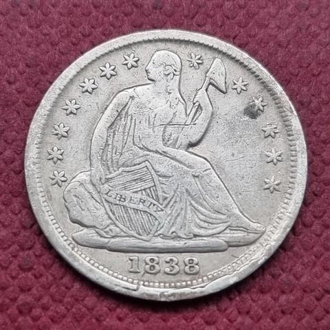 1838 Seated Liberty Half Dime 5c Better Grade XF #49308 Cover