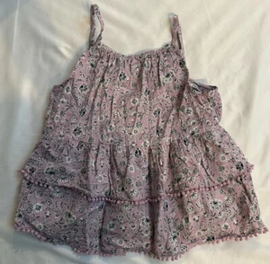 Wonder Nation Girls Double Ruffle Shoulder Strap Top Sz Medium 7-8 Lavender - Picture 1 of 4