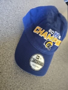 New Era 9twenty Los Angeles Rams 2018 Nfc Champions Dads Hat cap Strapback Nwt - Picture 1 of 4