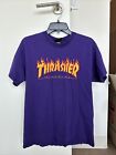 Vintage Thrasher Magazine T Shirt Sz Large Men's Flames Purple
