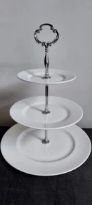 Wedgwood White China 3-Tiered Serving Tray - Picture 1 of 1