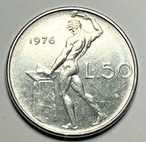 Moneda italiana L50Lira 1976-R - cobre/níquel - Imagen 1 de 2