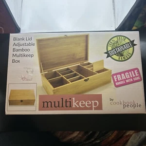 Cookbook people Time Capsule Lid Multikeep Box Bamboo 12 X 7 Apx Size - Picture 1 of 23