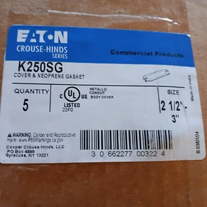 Crouse-Hinds K250SG 2-1/2" - 3" Stahlrohrgehäuseabdeckungen & Neopren-Dichtungen 5 - Bild 1 von 3
