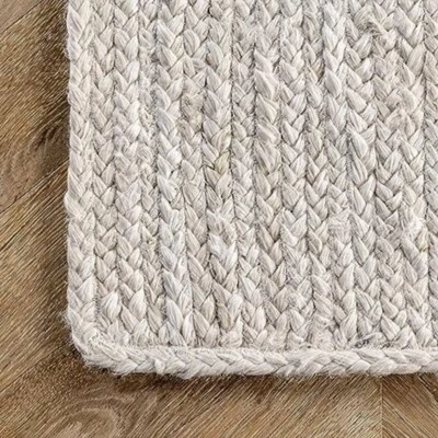 Natural White Boho jute rug, Off White Jute Area Rug, Ivory Beige Rug, Custom si - Image 1 of 4