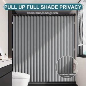 Foldable Magnetic Bathtub Curtain Modern Privacy Bathroom Divider for Bathroom - Picture 1 of 12